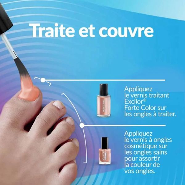 Excilor traitement de la mycose de l'ongle Forte Color Nude 30ml