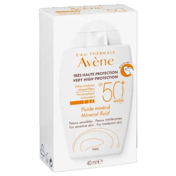 Avène Protection solaire fluide minéral très haute protection SPF50+ 40ml