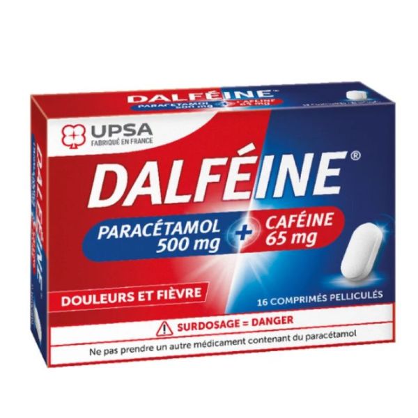 Upsa Dalféine Paracetamol 500mg + Caféine 65mg 16 comprimés