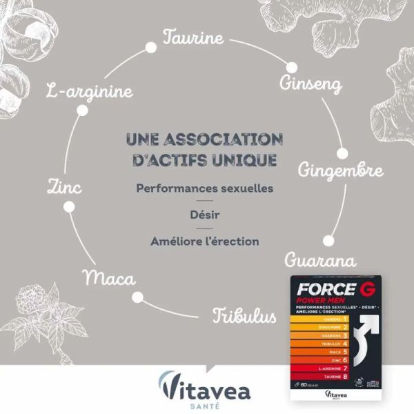 Vitavea Santé Force G Power Men performances sexuelles 60 gélules