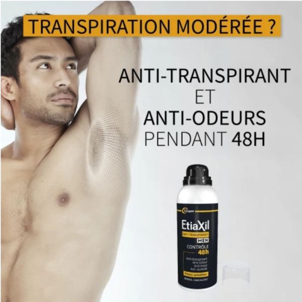 Etiaxil déodorant Men anti-transpirant contrôle 48H spray 150ml