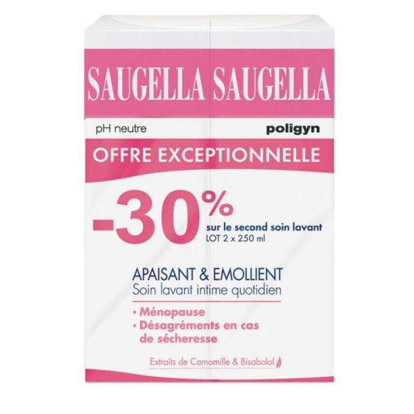 Saugella Poligyn soin lavant intime Lot de 2 x 250 ml