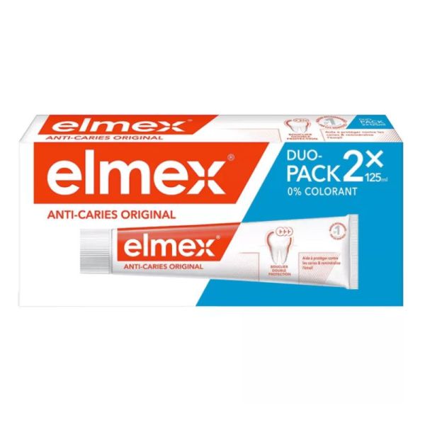 Elmex Anti-Caries original dentifrice bouclier double protection 2x75ml