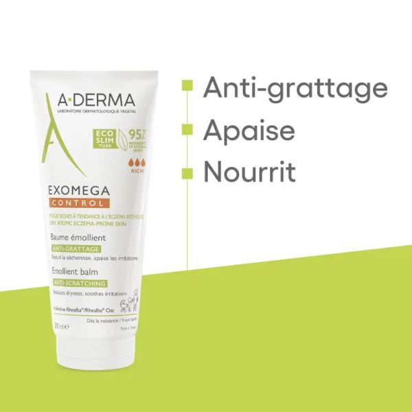 A-Derma Exomega Control baume émollient anti-grattage 200ml