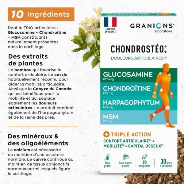 Granions Chondrostéo + articulations 3 x 90 comprimés