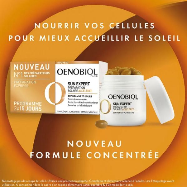 Oenobiol Sun Expert préparation solaire accélérée 15 capsules