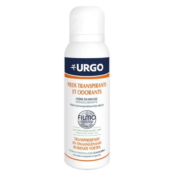 Urgo crème en mousse rééquilibrante pieds transpirants et odorants 125 ml