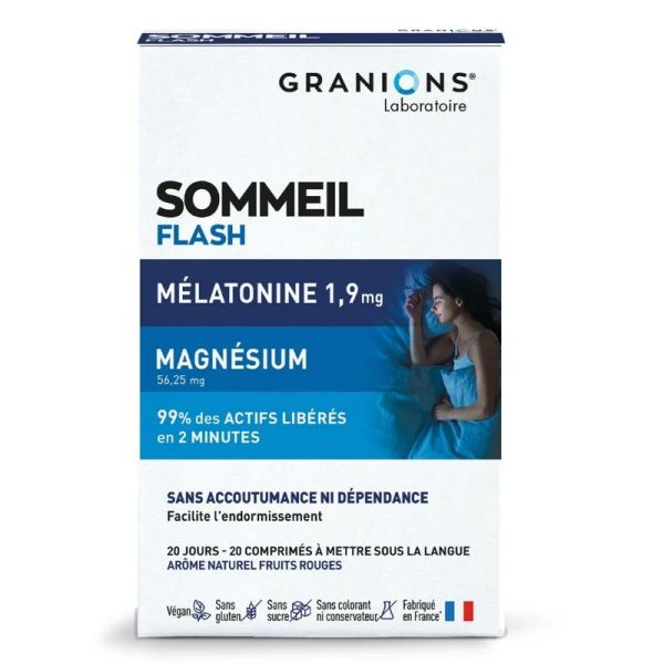 Granions Sommeil Flash Mélatonine 1900 20 Comprimés Sublinguaux