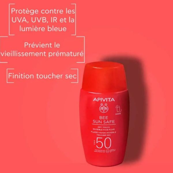 Apivita Bee Sun Safe fluide visage invisible toucher sec SPF50 50ml