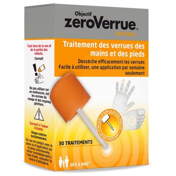Viatris Objectif ZeroVerrue Original 30 traitements verrues mains et pieds 5ml