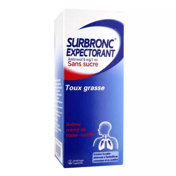 Surbronc expectorant solution buvable sans sucre fraise-vanille 100ml