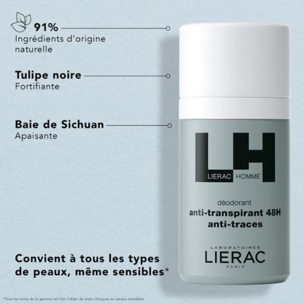 Lierac Homme déodorant anti-transpirant 48h 50ml