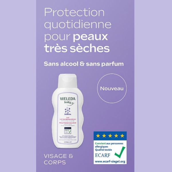 Weleda Baby Derma lait hydratation Intense 3en1 sans parfum 200ml