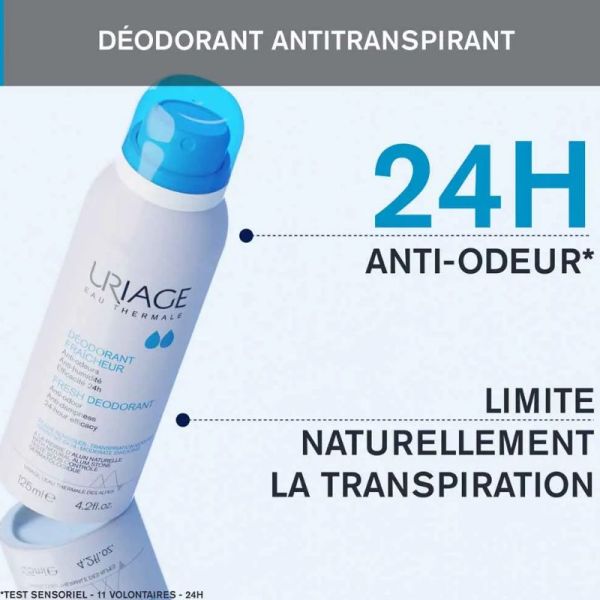 Uriage déodorant fraîcheur spray peaux sensibles 125ml