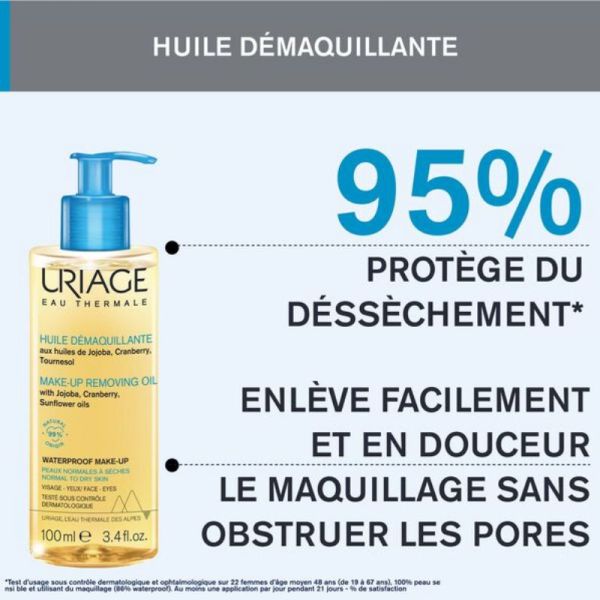Uriage huile démaquillante peaux normales à sèches 100ml
