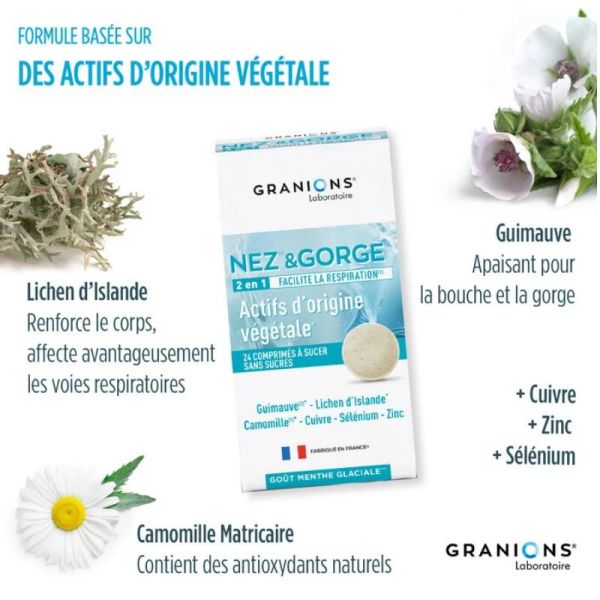 Granions Nez & Gorge 24 comprimés à sucer