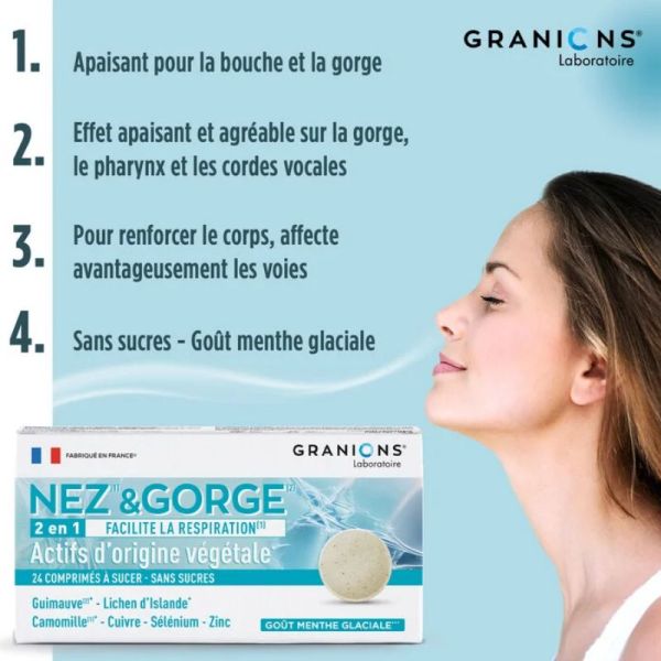 Granions Nez & Gorge 24 comprimés à sucer