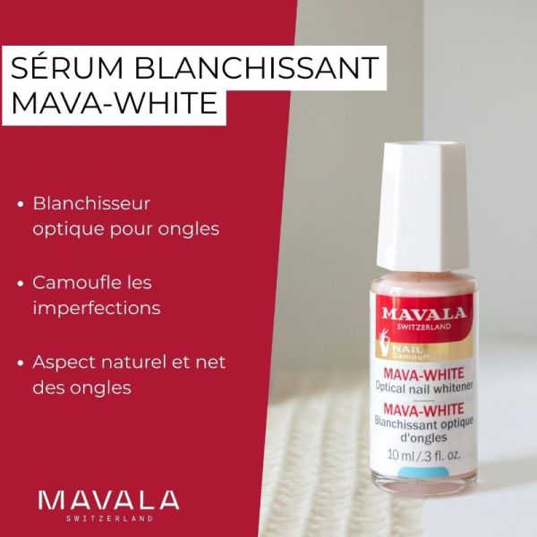Mavala Mava-White vernis blanchissant ongles ternes, jaunis ou tachés 10ml