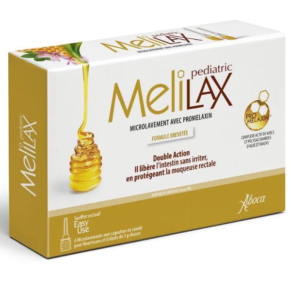 Aboca Melilax Pediatric constipation 6 microlavements de 5g