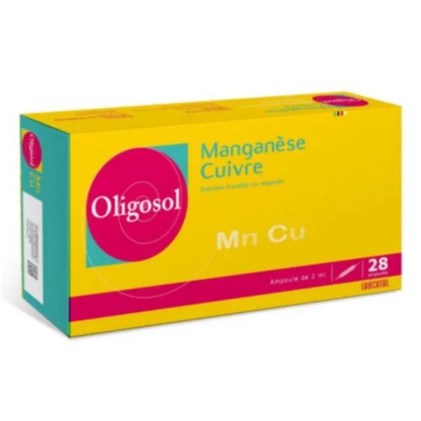Oligosol Manganèse Cuivre 28 Ampoules