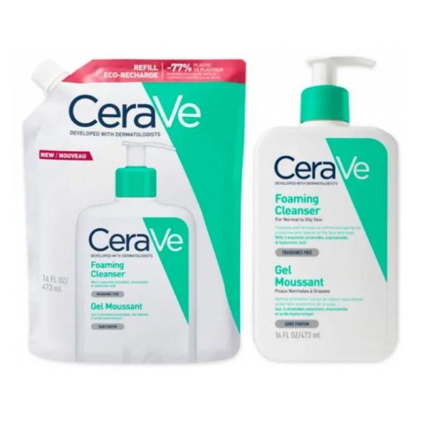 CeraVe Gel Moussant 473 ml + Éco-Recharge 473 ml