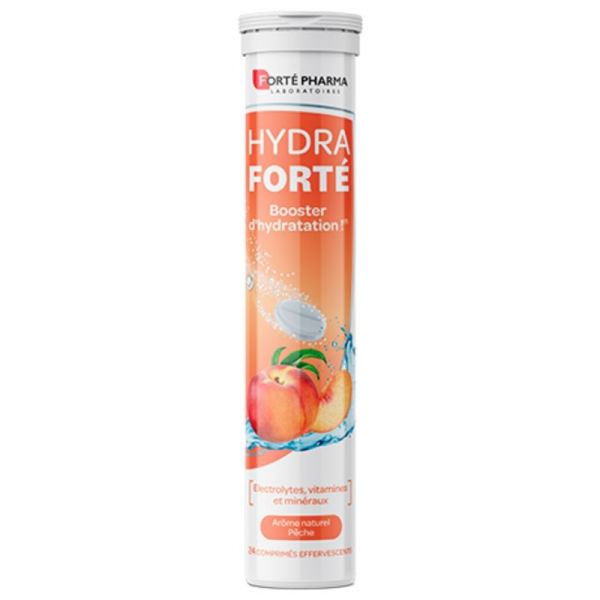 Forté Pharma Hydra Forté Booster d'hydratation Pêche 24 comprimés effervescents