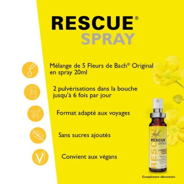 Bach Rescue spray concentré de sérénité 20ml