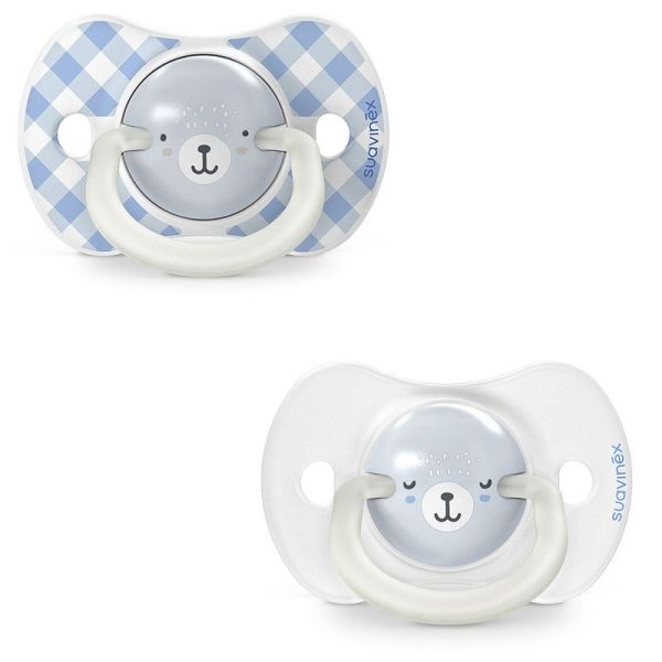 Suavinex Lot de 2 Sucettes SX Pro Night & Day Wild and Free Bleu lapin  6/18