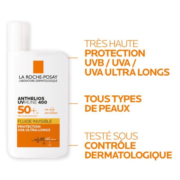 Roche Posay Anthelios UVmune 400 Fluide Invisible SPF50+ avec parfum 50ml