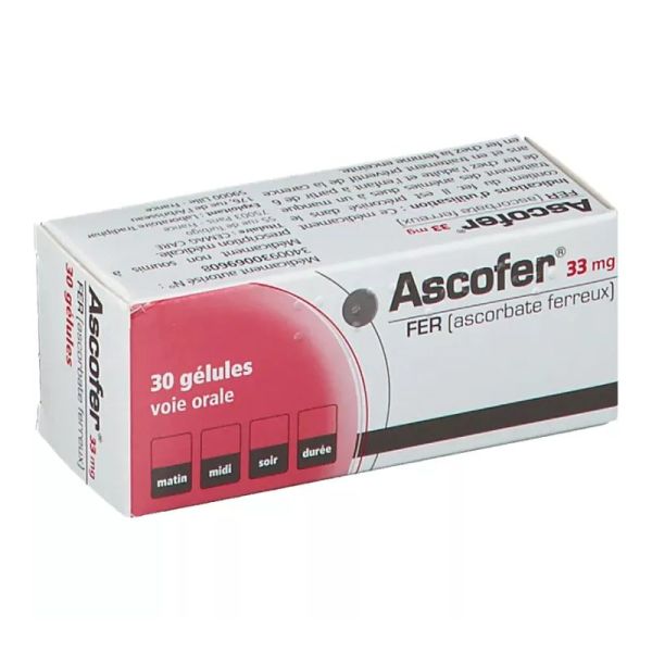 Tradiphar Ascofer Fer 33 mg 30 gélules