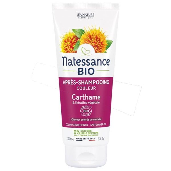 Natessance après-shampoing couleur carthame Bio et kératine végétale 200 ml