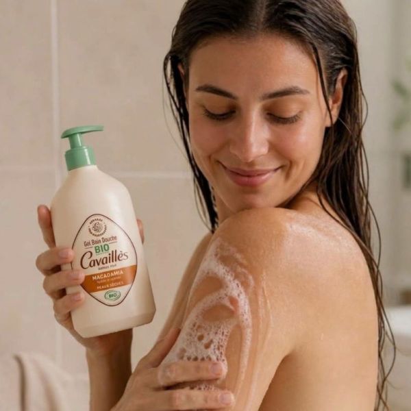 Cavaillès gel bain douche macadamia bio peaux sèches bio 1 litre