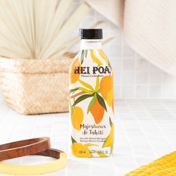Hei Poa majestueux de Tahiti huile pour le corps Mangue 100ml