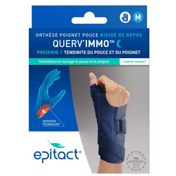 Querv'Immo Orthèse rigide de repos poignet pouce droit Taille M 1 unité