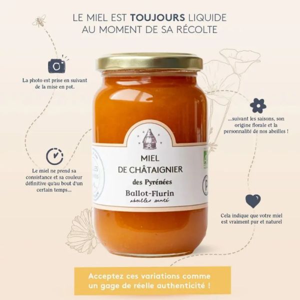 Ballot Flurin Miel Bio de Châtaignier de la Montagne noire 125g