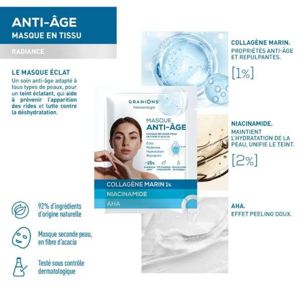 Granions masque seconde peau anti-âge 1 unité