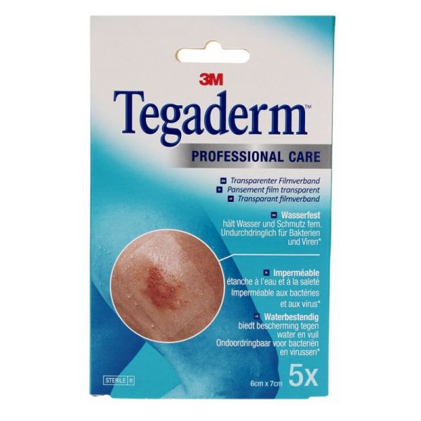 Tegaderm Pansement Film Transparent Étanche 6 cm x 7 cm 5 unités