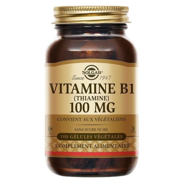 Solgar Vitamine B1 Thiamine 100mg 100 gélules végétales
