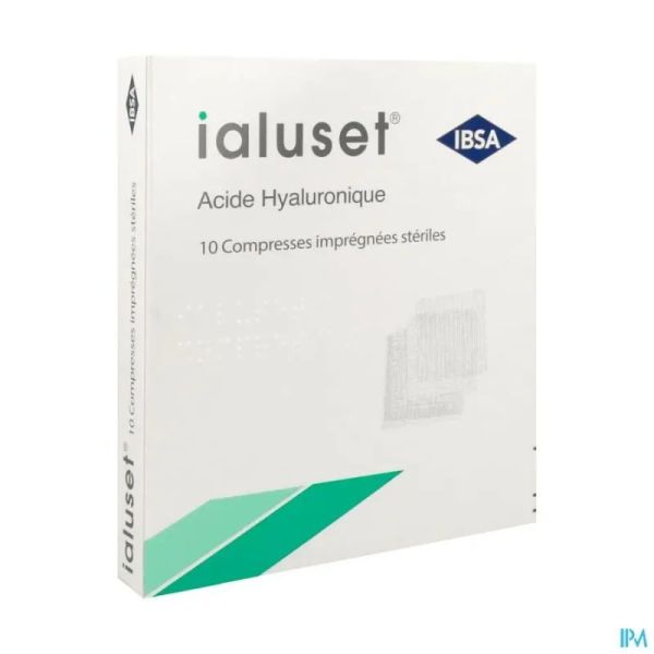 IBSA Ialuset acide hyaluronique 10 compresses Imprégnées