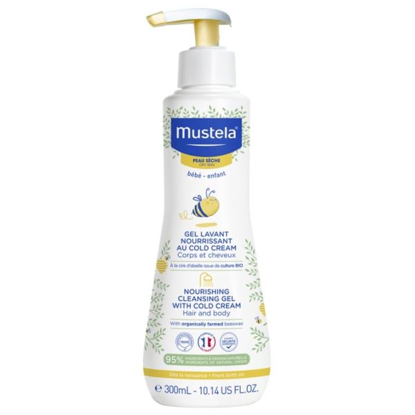 Mustela gel lavant nourrissant au cold cream à la cire d'abeille 300 ml