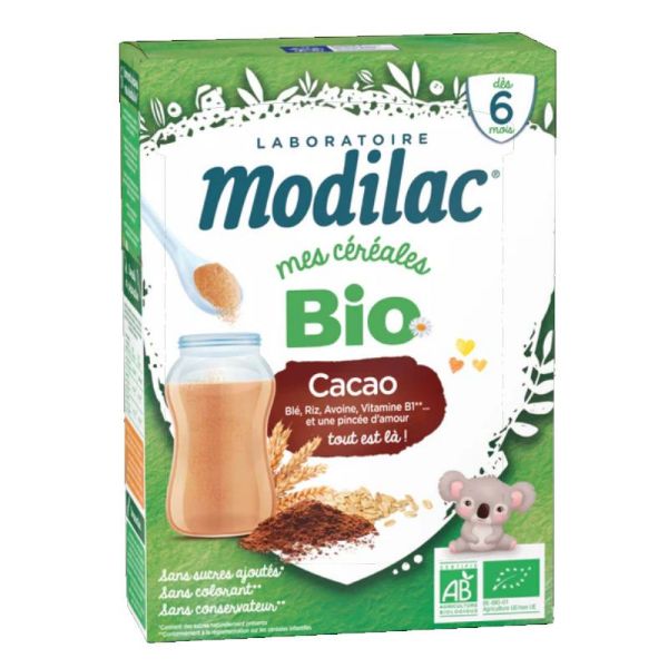 Modilac Mes céréales bio dès 6 mois cacao 250g