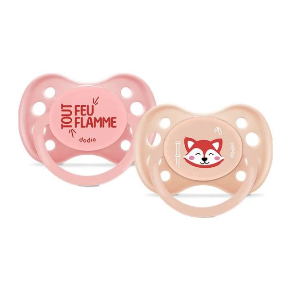 DODIE duo sucette anatomique silicone 0-6mois renard