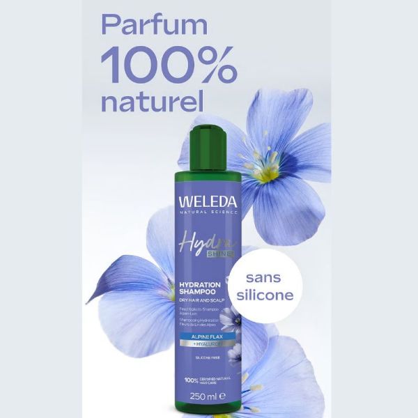 Weleda Hydra Shine shampoing hydratant au Fleurs de Lin des Alpes 150 ml