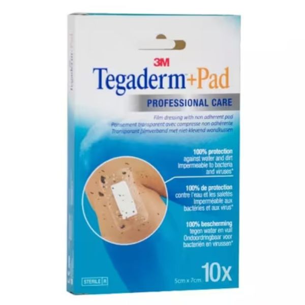 Tegaderm + Pad Pansement Transparent Stérile 5cm x 7cm 10 unités