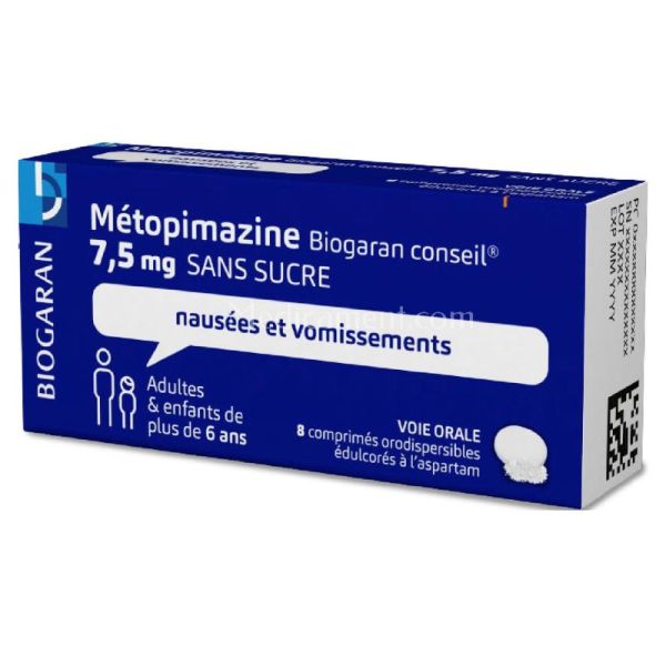 Biogaran Metopimazine 7,5 mg 8 comprimés orodispersibles