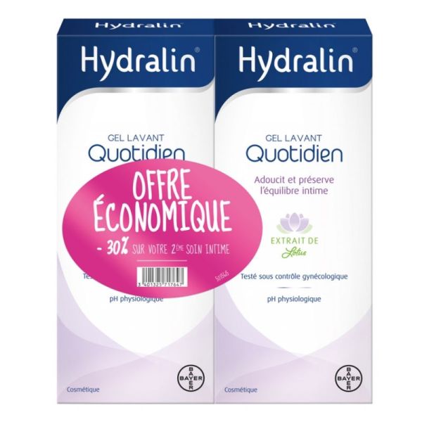 Hydralin Quotidien gel lavant lot de 2 x 400ml