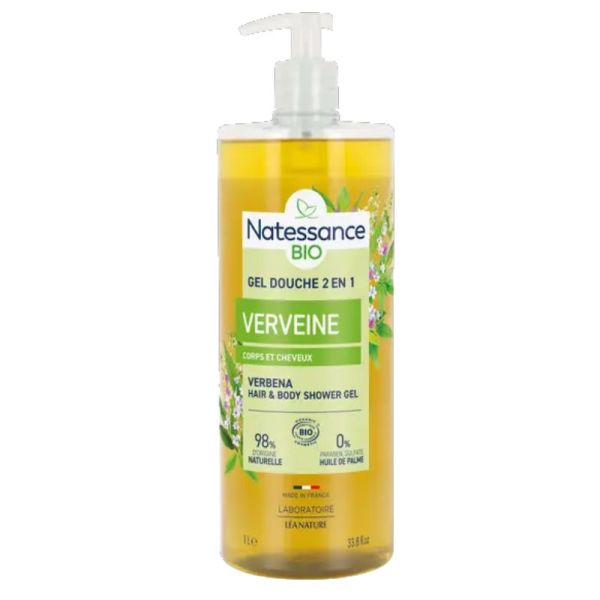 Natessance shampooing douche verveine citron 1 litre