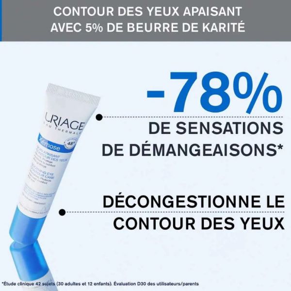 Uriage Xémose C8+ soin palpébral nourissant apaisant peaux très sèches 15ml