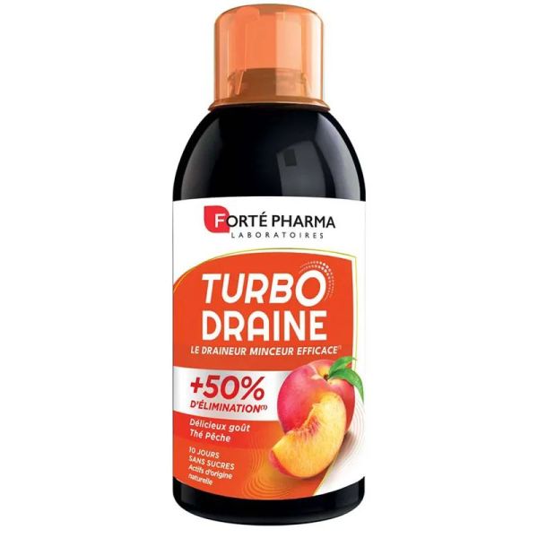 Forté Pharma Turbodraine draineur minceur et elimination goût pêche 500ml