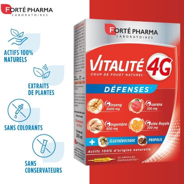 Forté Pharma vitalité 4G Défenses 20 ampoules